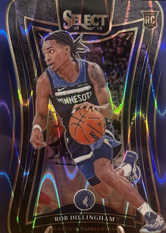 Rob Dillingham 2024 Select #392 Mezzanine Blue Tectonic /99 Rookie RAW