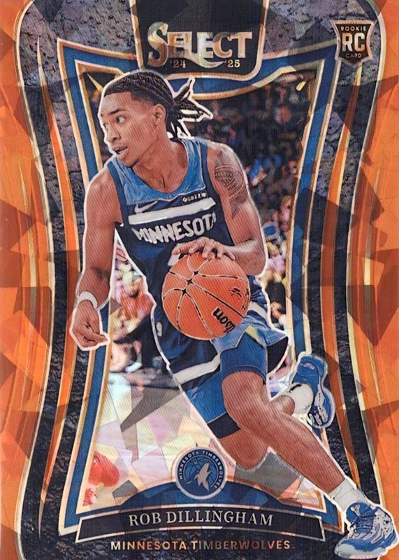 Rob Dillingham 2024 Select #392 Mezzanine Orange Cracked Ice /275 Rookie RAW