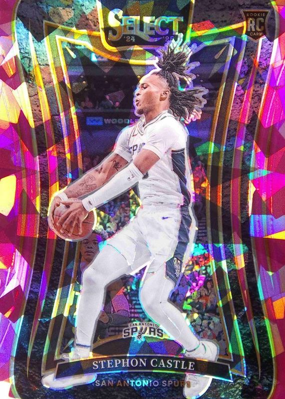 Stephon Castle 2024 Select #388 Mezzanine Pink Cracked Ice /99 Rookie RAW