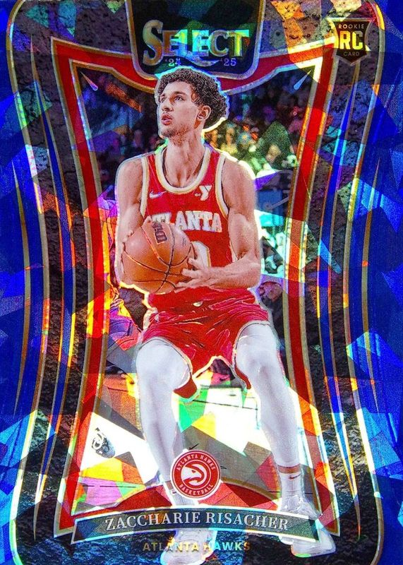 Zaccharie Risacher 2024 Select #379 Mezzanine Blue Cracked Ice Rookie RAW