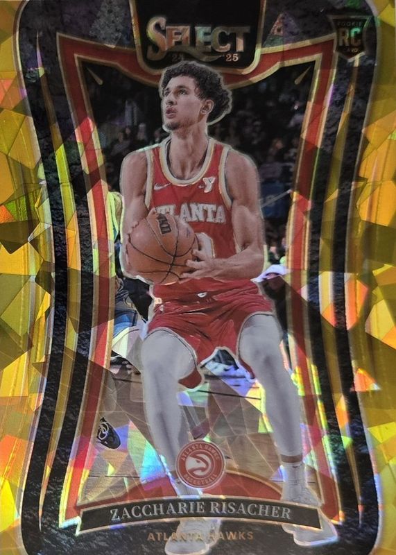 Zaccharie Risacher 2024 Select #379 Mezzanine Gold Cracked Ice /10 Rookie RAW
