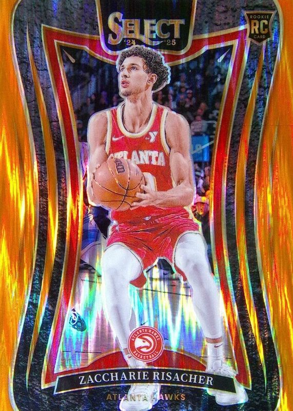 Zaccharie Risacher 2024 Select #379 Mezzanine Orange Flash Rookie RAW