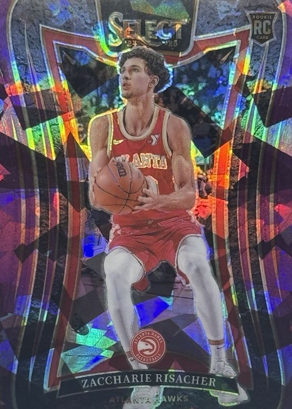 Zaccharie Risacher 2024 Select #379 Mezzanine Purple Cracked Ice /99 Rookie RAW