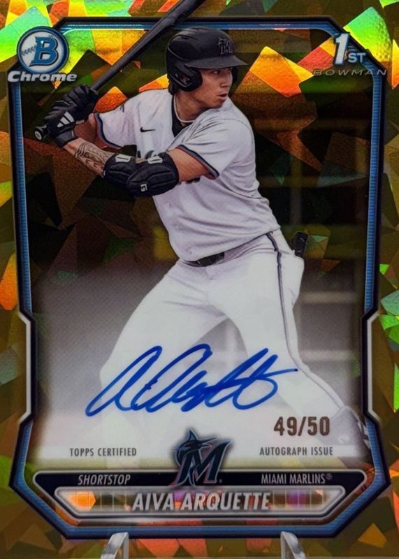 2026 Bowman Sapphire Edition #BSPA-AA Chrome Prospect Autographs - Gold /50 (1st)