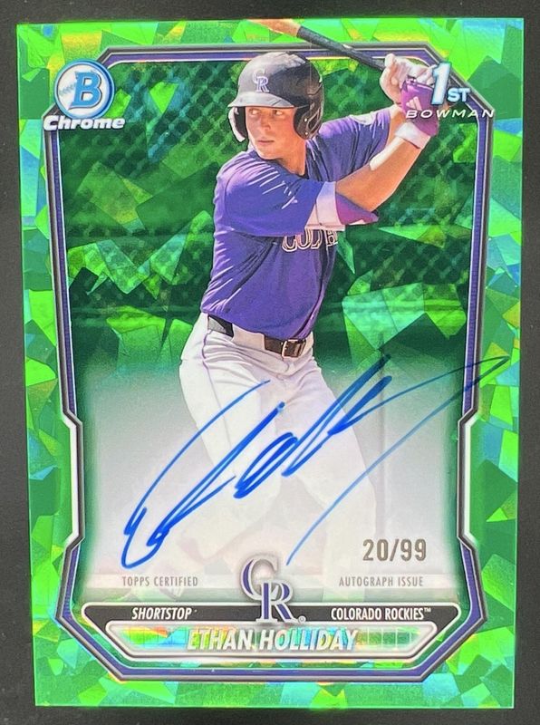2026 Bowman Sapphire Edition #BSPA-EH Chrome Prospect Autographs - Green /99 (1st)
