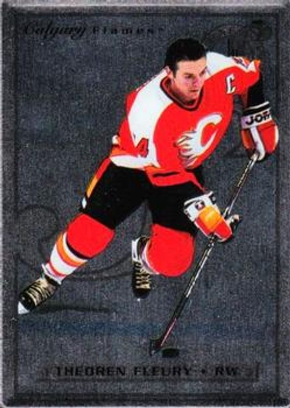 Theo Fleury 1996 Leaf Preferred #47 Steel RAW