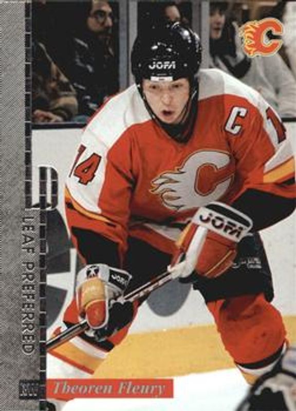 Theo Fleury 1996 Leaf Preferred #67 Base RAW