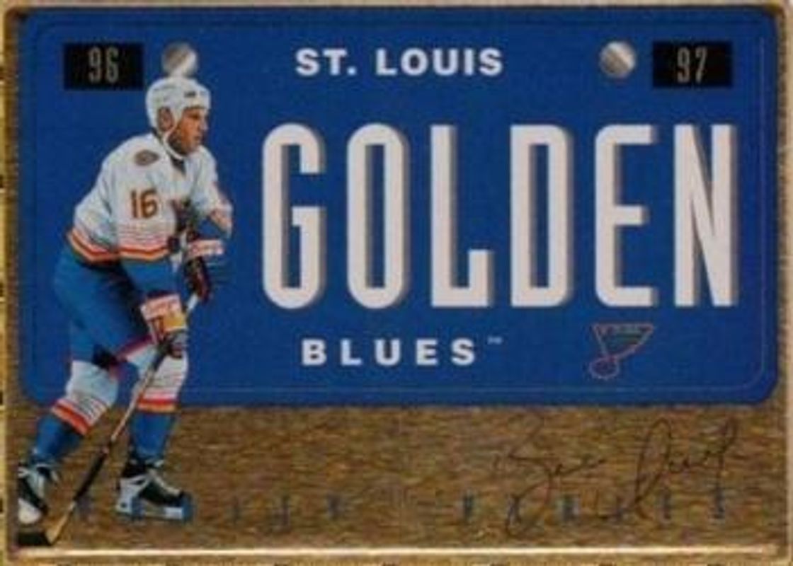 Brett Hull 1996 Leaf Preferred #5 Vanity Plates - Gold RAW