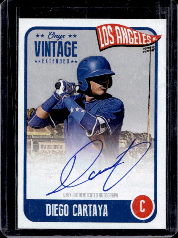 Diego Cartaya 2020 Onyx Vintage Extended #EADC Autographs - Blue RAW
