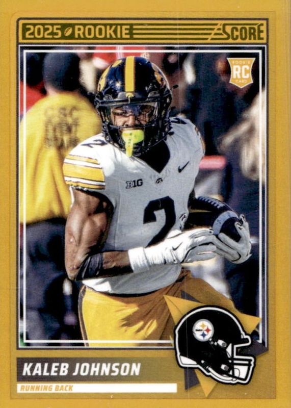 Kaleb Johnson 2025 Score #12 Gold Rookie RAW