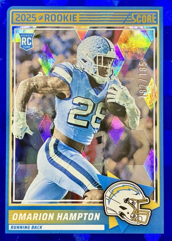Omarion Hampton 2025 Score #37 Cubic /185 Rookie RAW
