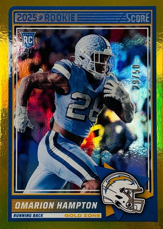 Omarion Hampton 2025 Score #37 Gold Rookie RAW