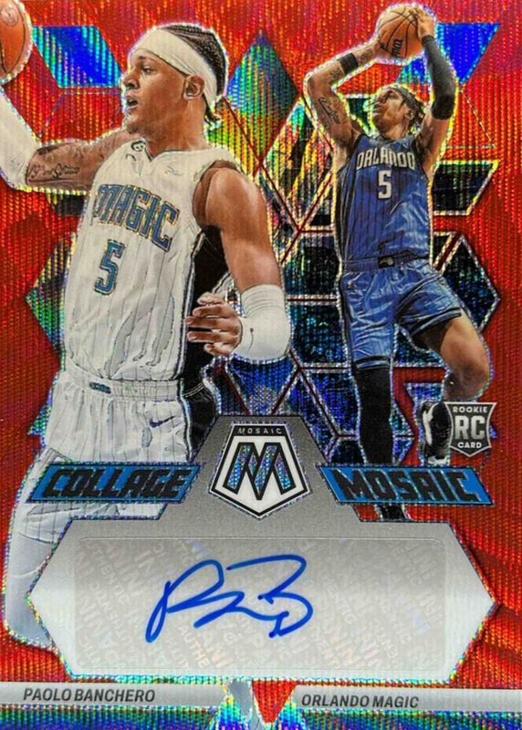 Paolo Banchero 2022 Mosaic #CM-BAN Collage Autographs - Red Wave Rookie RAW