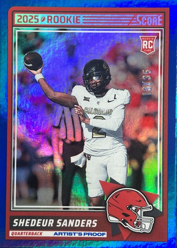 Shedeur Sanders 2025 Score #15 Artist's Proof /35 Rookie RAW