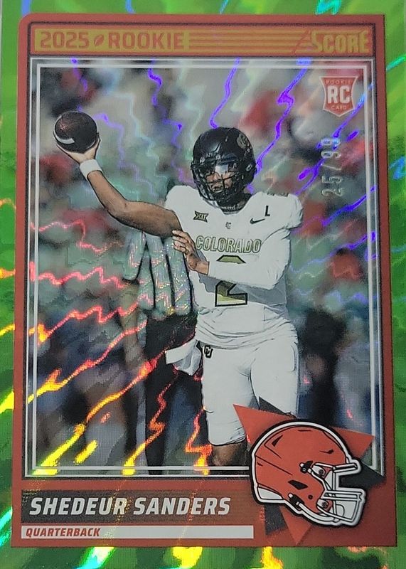Shedeur Sanders 2025 Score #15 Electric /99 Rookie RAW