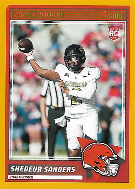 Shedeur Sanders 2025 Score #15 Gold Rookie RAW