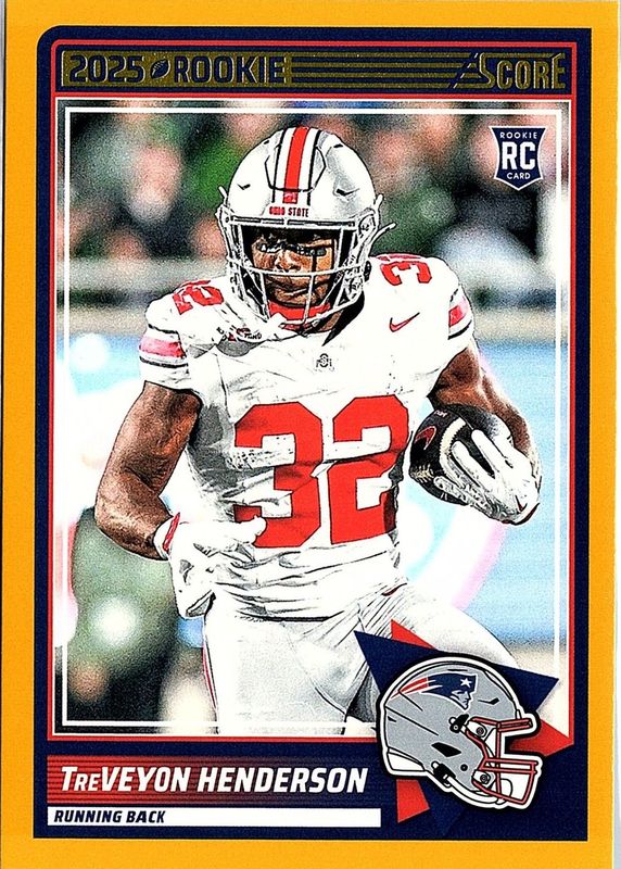 TreVeyon Henderson 2025 Score #59 Gold Rookie RAW