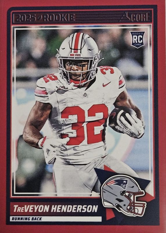 TreVeyon Henderson 2025 Score #59 Red Rookie RAW