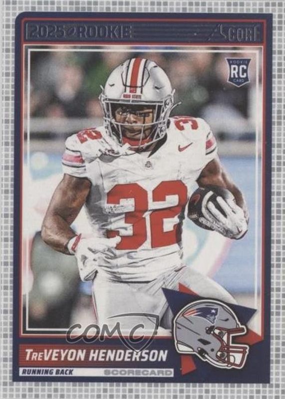 TreVeyon Henderson 2025 Score #59 Scorecard Rookie RAW