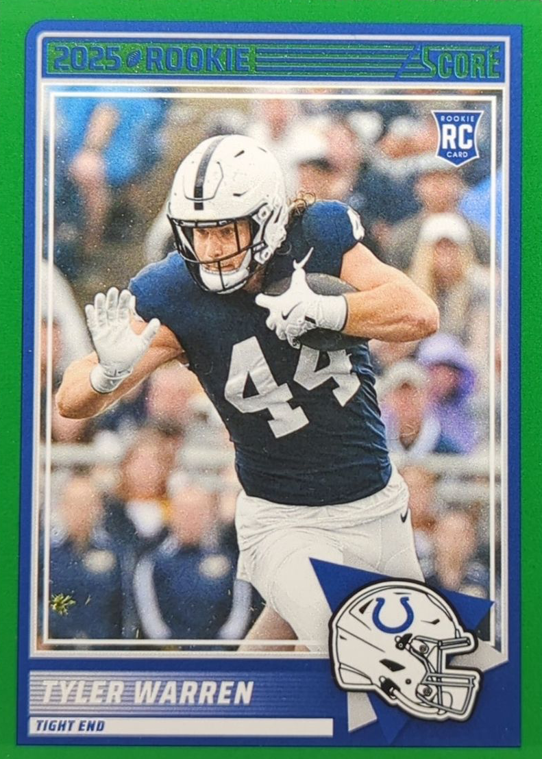 Tyler Warren HYDRODYNAMIC（サイン、シリアルNO入） 2025 Panini Mosaic Tyler Warren RC Rookie Photo Variation SP Colts