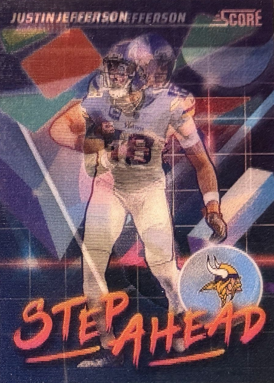 Justin Jefferson 2025 Score #18 Step Ahead /(SSP) Price Guide