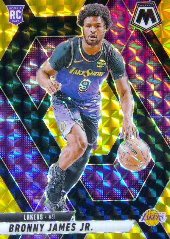Bronny James Jr. 2024 Mosaic #214 Choice Black Gold /8 Rookie RAW