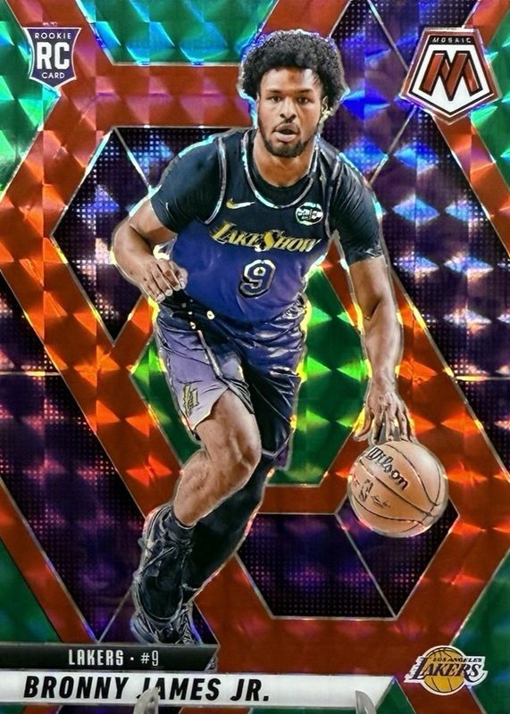 Bronny James Jr. 2024 Mosaic #214 Choice Red & Green Rookie RAW