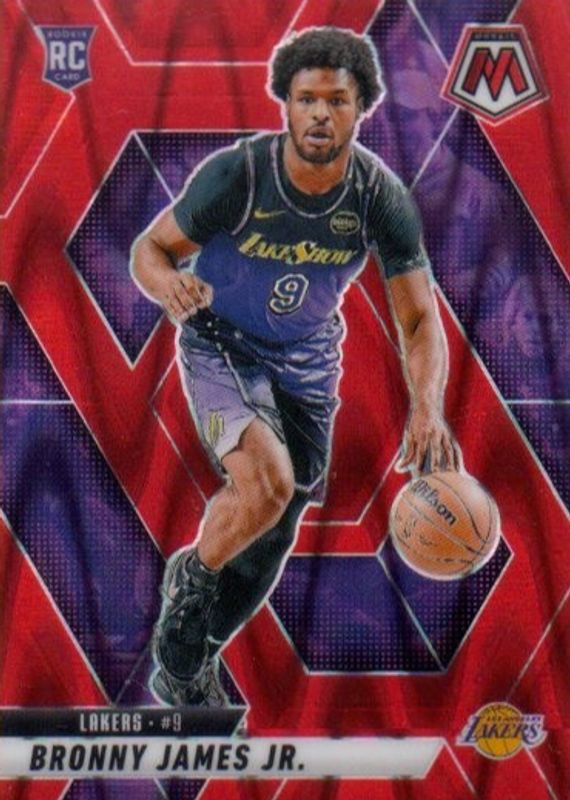 Bronny James Jr. 2024 Mosaic #214 Red Seismic /299 Rookie RAW