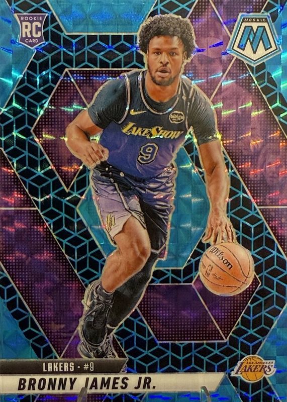 Bronny James Jr. 2024 Mosaic #214 Spectris Blue FOTL /25 Rookie RAW