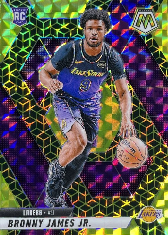 Bronny James Jr. 2024 Mosaic #214 Spectris Gold FOTL /10 Rookie RAW