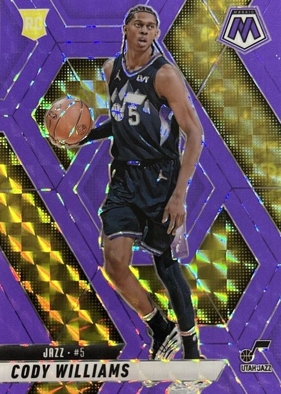 Cody Williams 2024 Mosaic #207 Purple Fluorescent /249 Rookie RAW