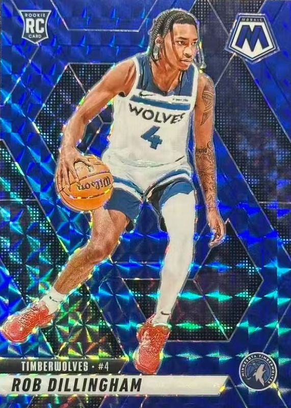 Rob Dillingham 2024 Mosaic #218 Blue /199 Rookie RAW