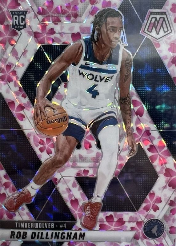 Rob Dillingham 2024 Mosaic #218 Choice Cherry Blossom /20 Rookie RAW