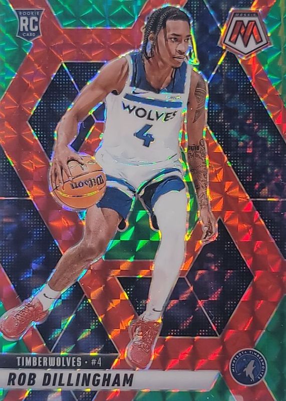 Rob Dillingham 2024 Mosaic #218 Choice Red & Green Rookie RAW