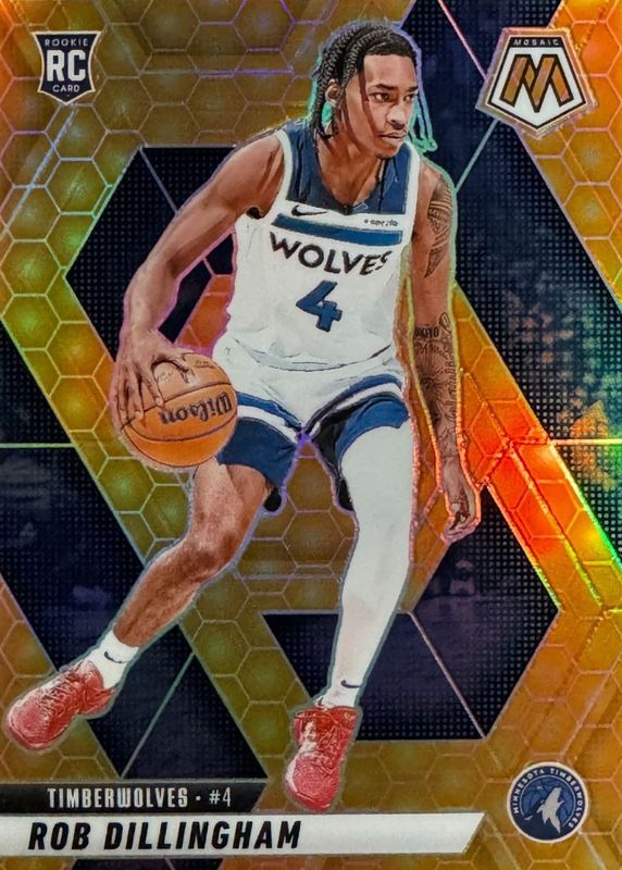 Rob Dillingham 2024 Mosaic #218 Honeycomb /(SSP) Rookie RAW