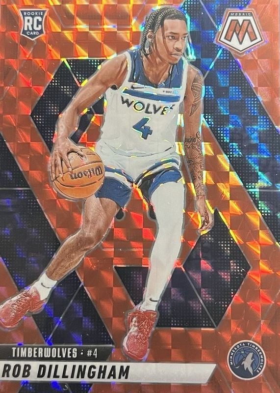 Rob Dillingham 2024 Mosaic #218 Orange /249 Rookie RAW