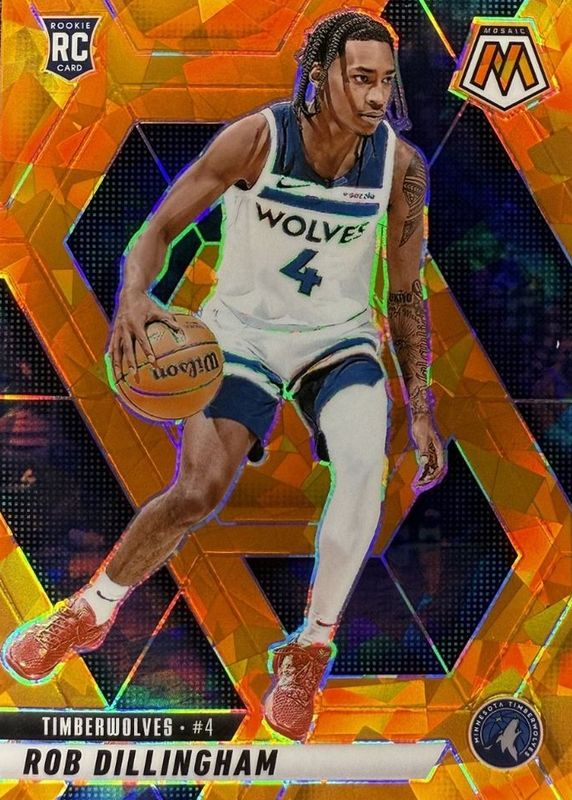 Rob Dillingham 2024 Mosaic #218 Orange Ice /49 Rookie RAW