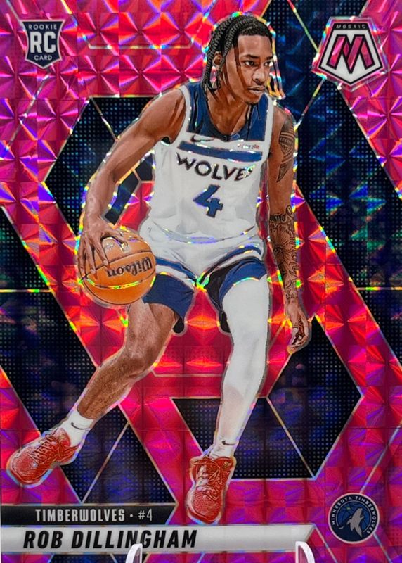 Rob Dillingham 2024 Mosaic #218 Pink /175 Rookie RAW
