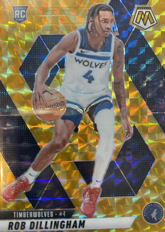 Rob Dillingham 2024 Mosaic #218 Reactive Yellow Rookie RAW