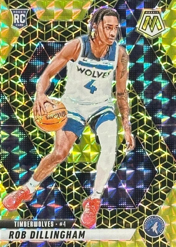 Rob Dillingham 2024 Mosaic #218 Spectris Gold FOTL /10 Rookie RAW