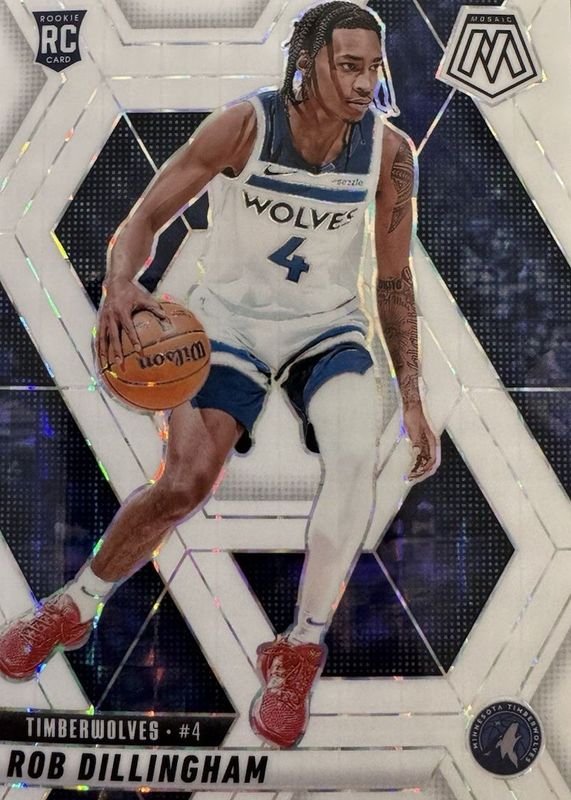 Rob Dillingham 2024 Mosaic #218 White /25 Rookie RAW