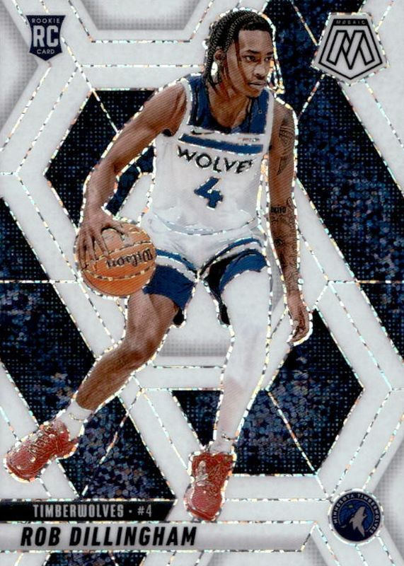 Rob Dillingham 2024 Mosaic #218 White Sparkle /(SSP) Rookie RAW