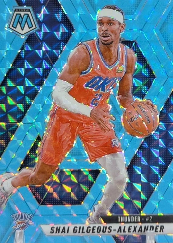 Shai Gilgeous-Alexander 2024 Mosaic #38 Blue Fluorescent /75 RAW