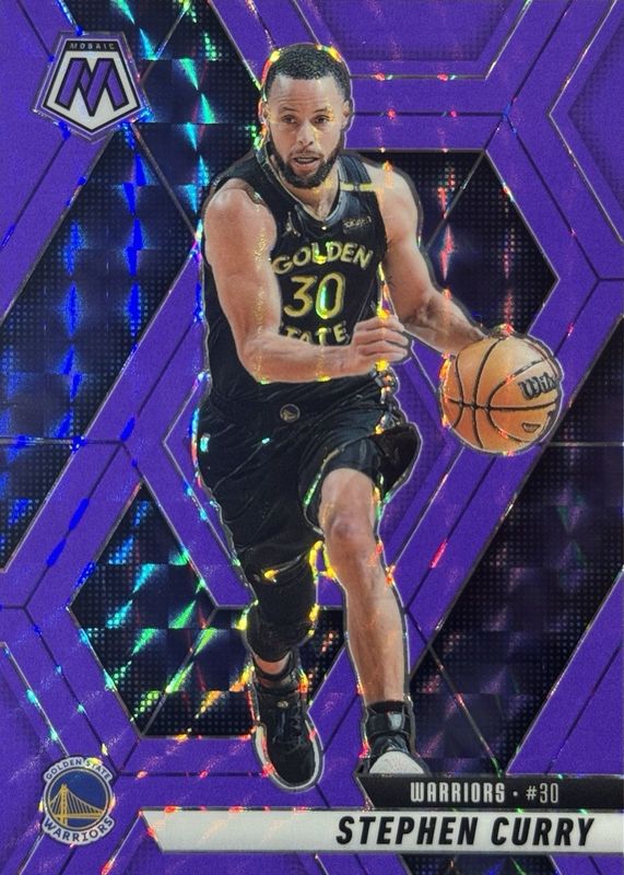 Stephen Curry 2024 Mosaic #163 Purple Fluorescent /249 RAW