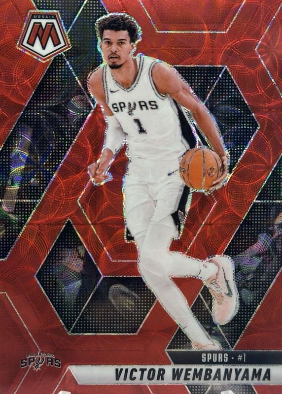 Victor Wembanyama 2024 Mosaic #31 International Red /75 RAW