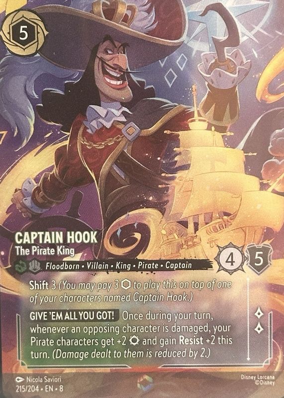 captain hook lorcana card pirate cards Disney Lorcana Into the Inklands Master Swordsman V.2. #2 Rotterdam Comics 5 Character Version The Reign of Jafar is