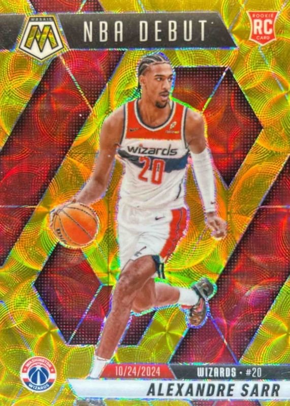Alexandre Sarr 2024 Mosaic #254 NBA Debut - International Gold /10 Rookie RAW