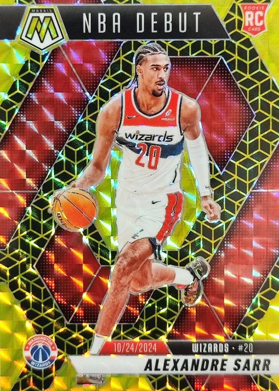 Alexandre Sarr 2024 Mosaic #254 NBA Debut - Spectris Gold FOTL /10 Rookie RAW