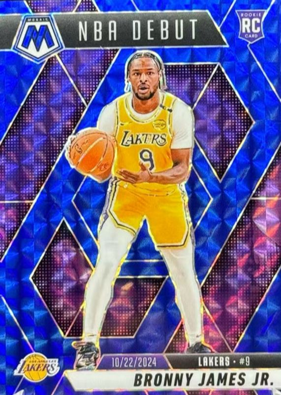 Bronny James Jr. 2024 Mosaic #262 NBA Debut - Blue /199 Rookie RAW