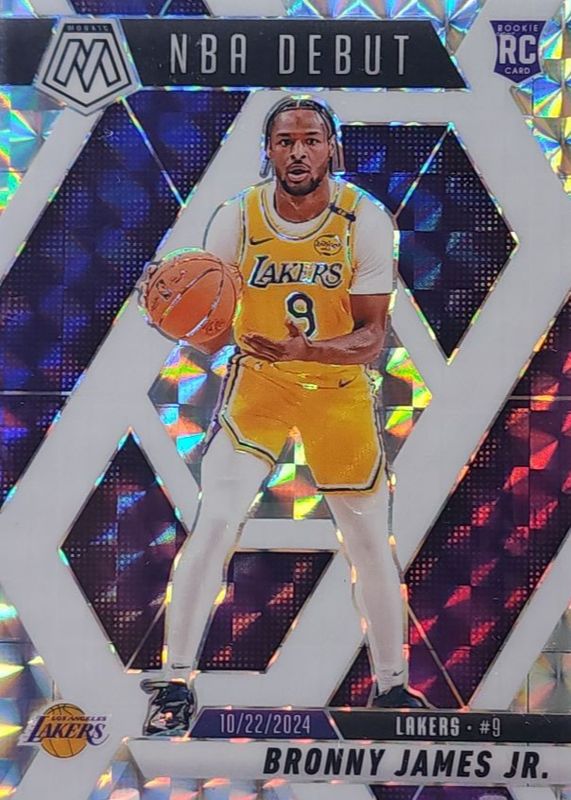 Bronny James Jr. 2024 Mosaic #262 NBA Debut - Choice White /35 Rookie RAW